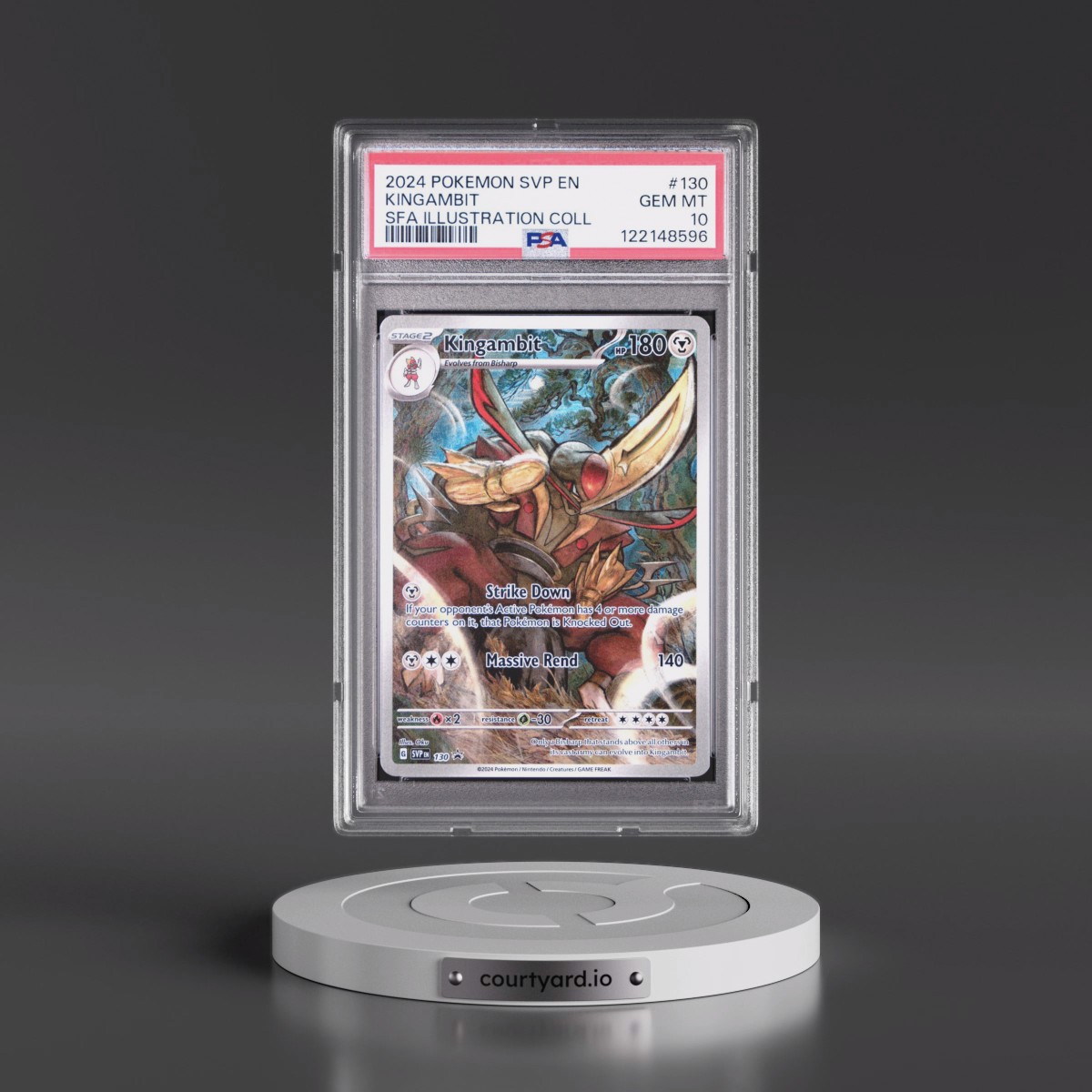 2024 Pokémon Svp EN-SV Black Star Promo #130 Kingambit - Shrouded Fable Illustration Collection (PSA 10 GEM MINT)