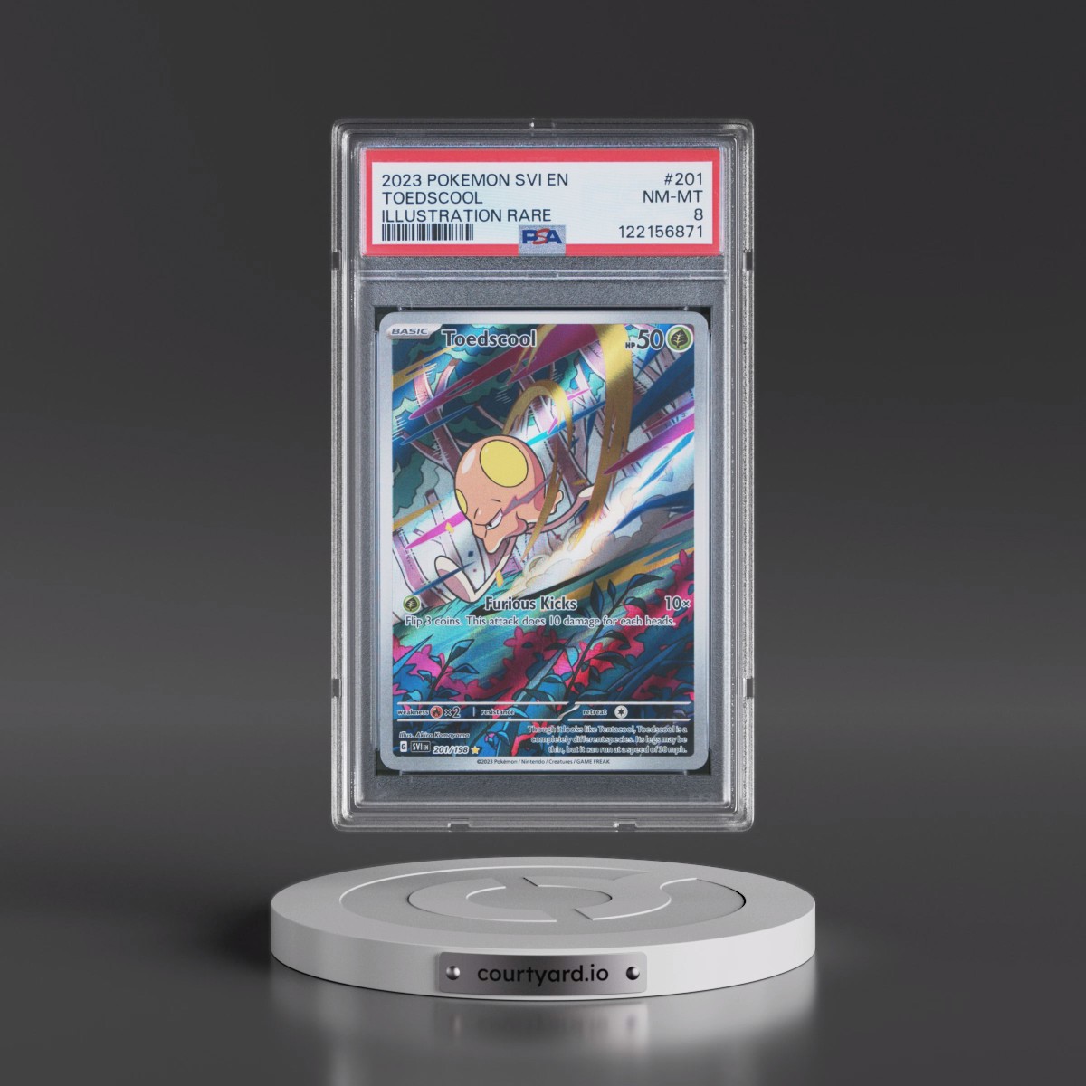 2023 Pokémon Svi EN-Scarlet & Violet #201 Toedscool - Illustration Rare (PSA 8 NM-MT)