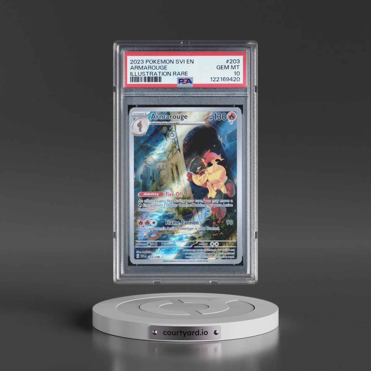 2023 Pokémon Svi EN-Scarlet & Violet #203 Armarouge - Illustration Rare (PSA 10 GEM MINT)