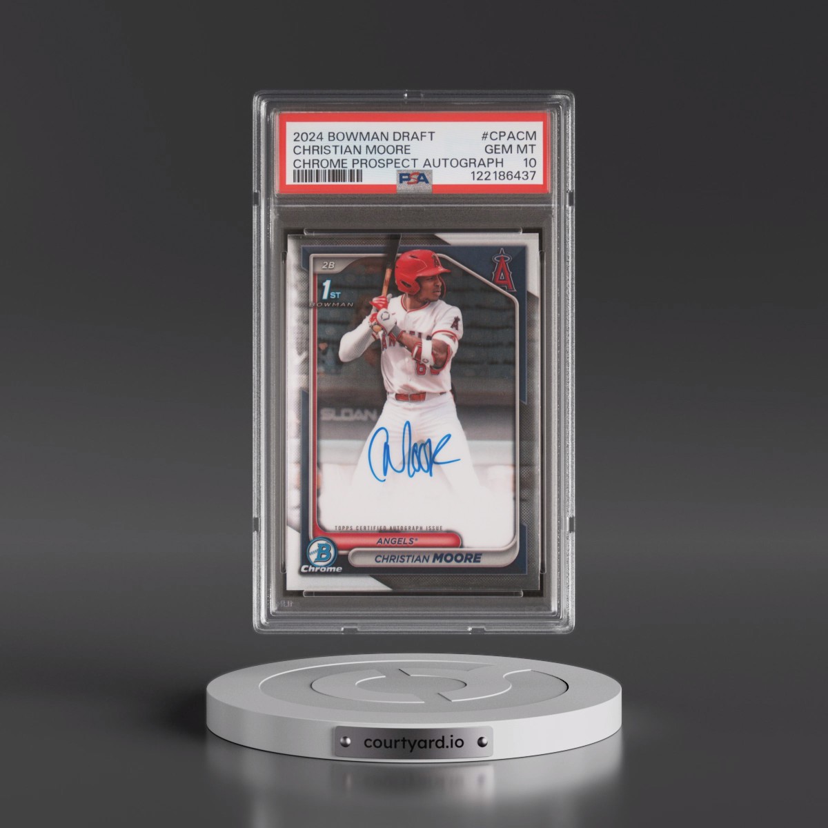 2024 Bowman Draft Chrome Prospect Autographs #CPACM Christian Moore (PSA 10 GEM MINT)