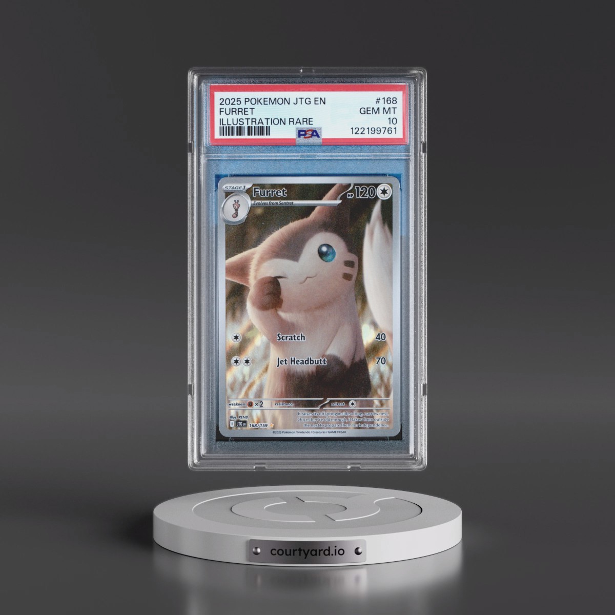 2025 Pokémon Jtg EN-Journey Together #168 Furret - Illustration Rare (PSA 10 GEM MINT)