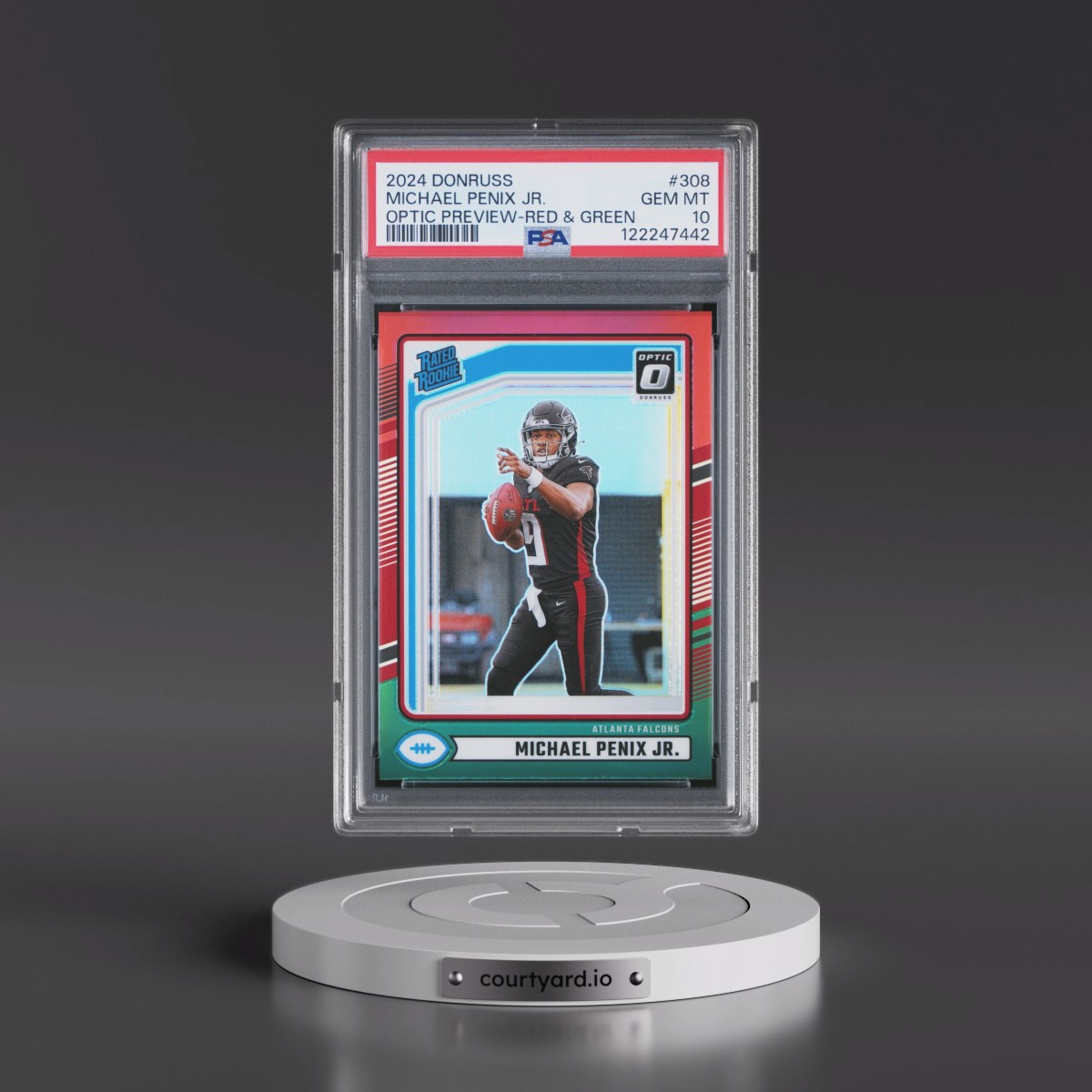 2024 Panini Donruss Michael Penix Jr. - Optic Preview-Red & Green #308 PSA 10