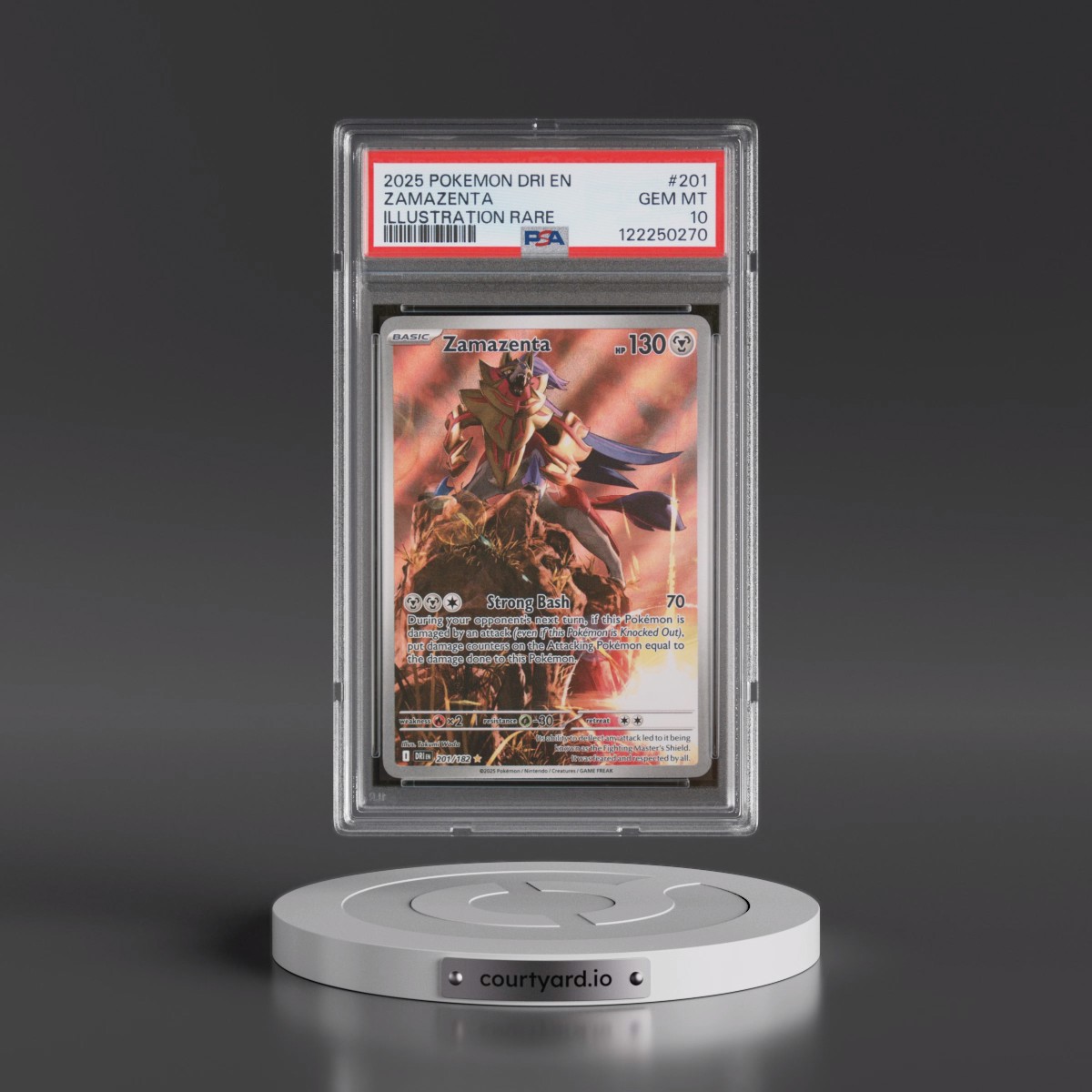 2025 Pokémon Dri EN-Destined Rivals #201 Zamazenta - Illustration Rare (PSA 10 GEM MINT)