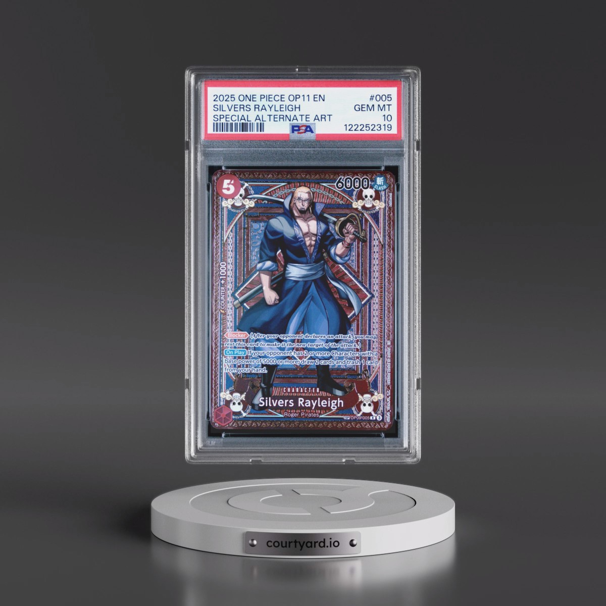 2025 One Piece OP11-A Fist of Divine Speed #005 Silvers Rayleigh - Special Alternate Art (PSA 10 GEM MINT)