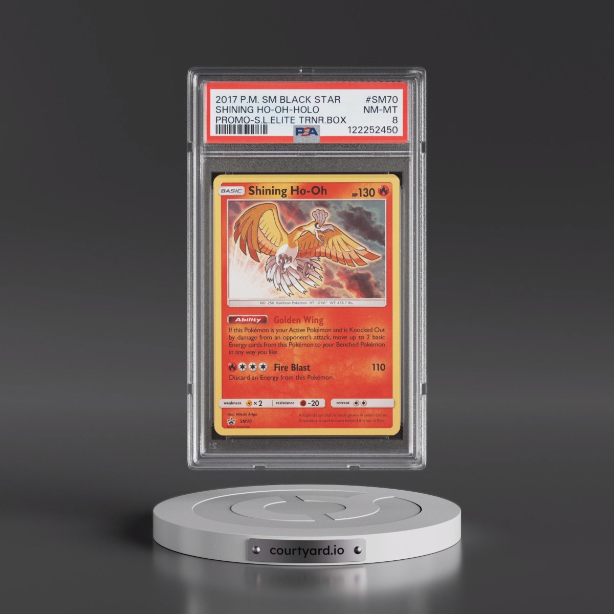 2017 Pokémon SM Black Star Promo #SM70 Shining HO-Oh - Holo Holo Shining Legends Elite Trainer Box (PSA 8 NM-MT)