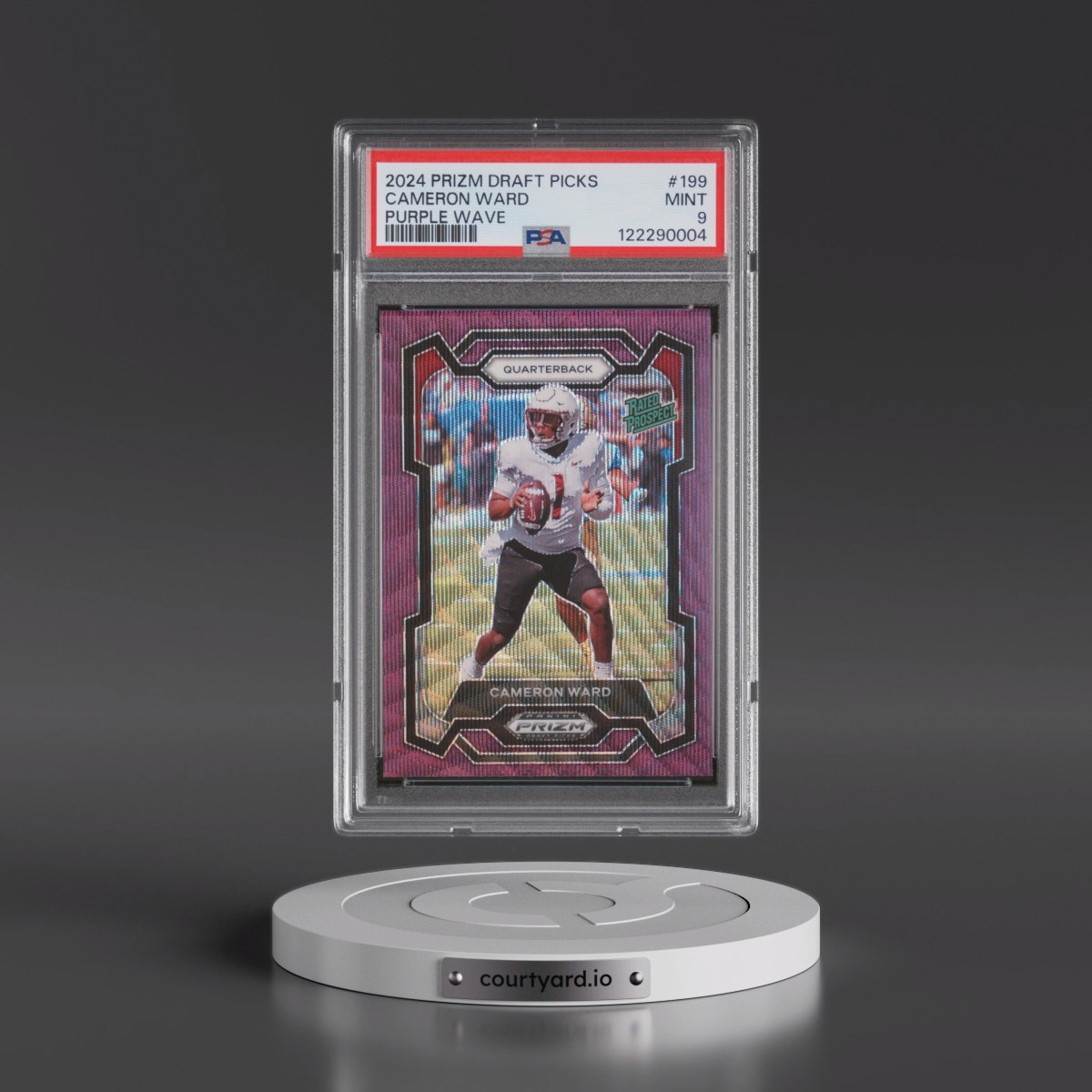 2024 Panini Prizm Draft Picks #199 Cameron Ward - Purple Wave (PSA 9 MINT)
