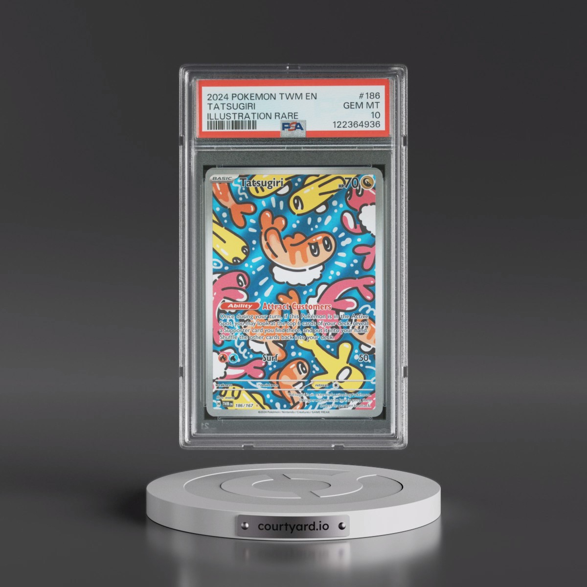 2024 Pokémon Twm EN-Twilight Masquerade #186 Tatsugiri - Illustration Rare (PSA 10 GEM MINT)