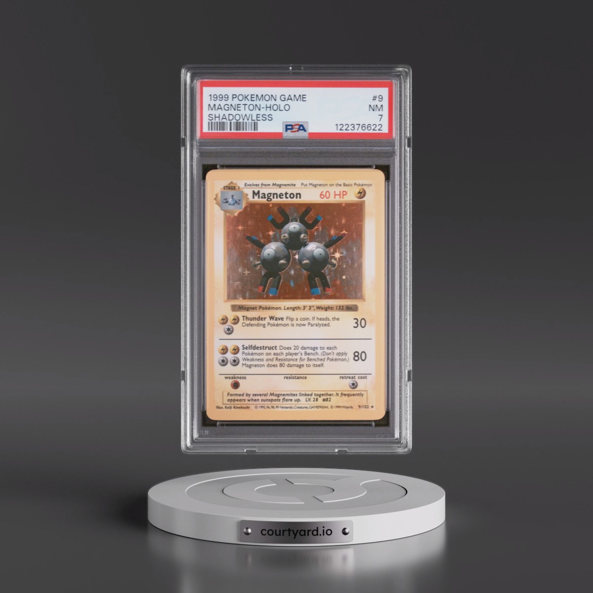 1999 Pokémon Game #9 Magneton - Holo Shadowless (PSA 7 NM)