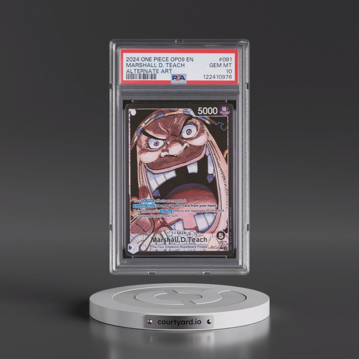 2024 One Piece OP09-Emperors in the New World #081 Marshall D. Teach - Alternate Art (PSA 10 GEM MINT)
