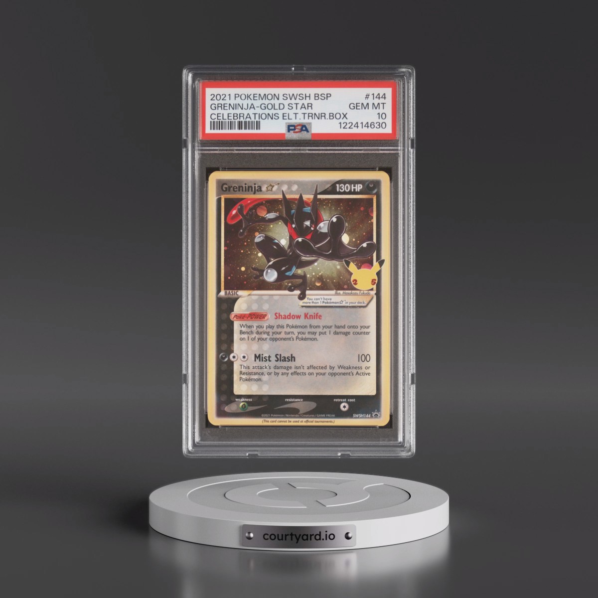 2021 Pokémon Swsh Black Star Promo #144 Greninja-Gold Star - Celebrations Elite Trainer Box (PSA 10 GEM MINT)