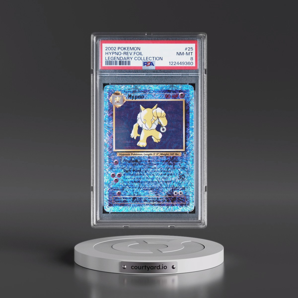2002 Pokémon Legendary Collection #25 Hypno - Reverse Foil (PSA 8 NM-MT)