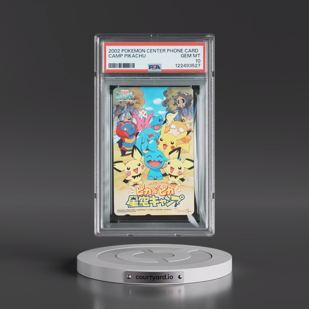 2002 Pokémon Center Phone Card Camp Pikachu (PSA 10 GEM MINT)