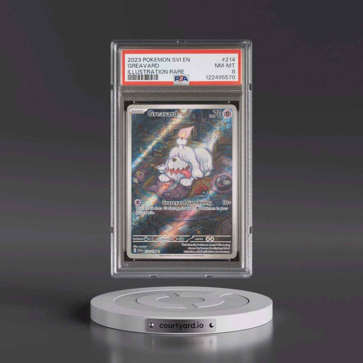 2023 Pokémon Svi EN-Scarlet & Violet #214 Greavard - Illustration Rare (PSA 8 NM-MT)