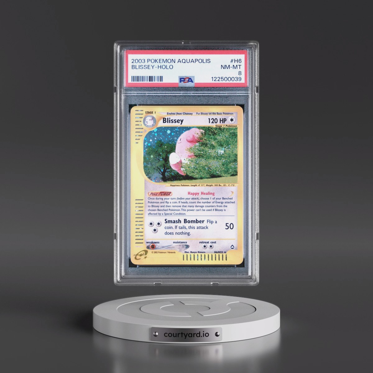 2003 Pokémon Aquapolis #H6 Blissey - Holo (PSA 8 NM-MT)