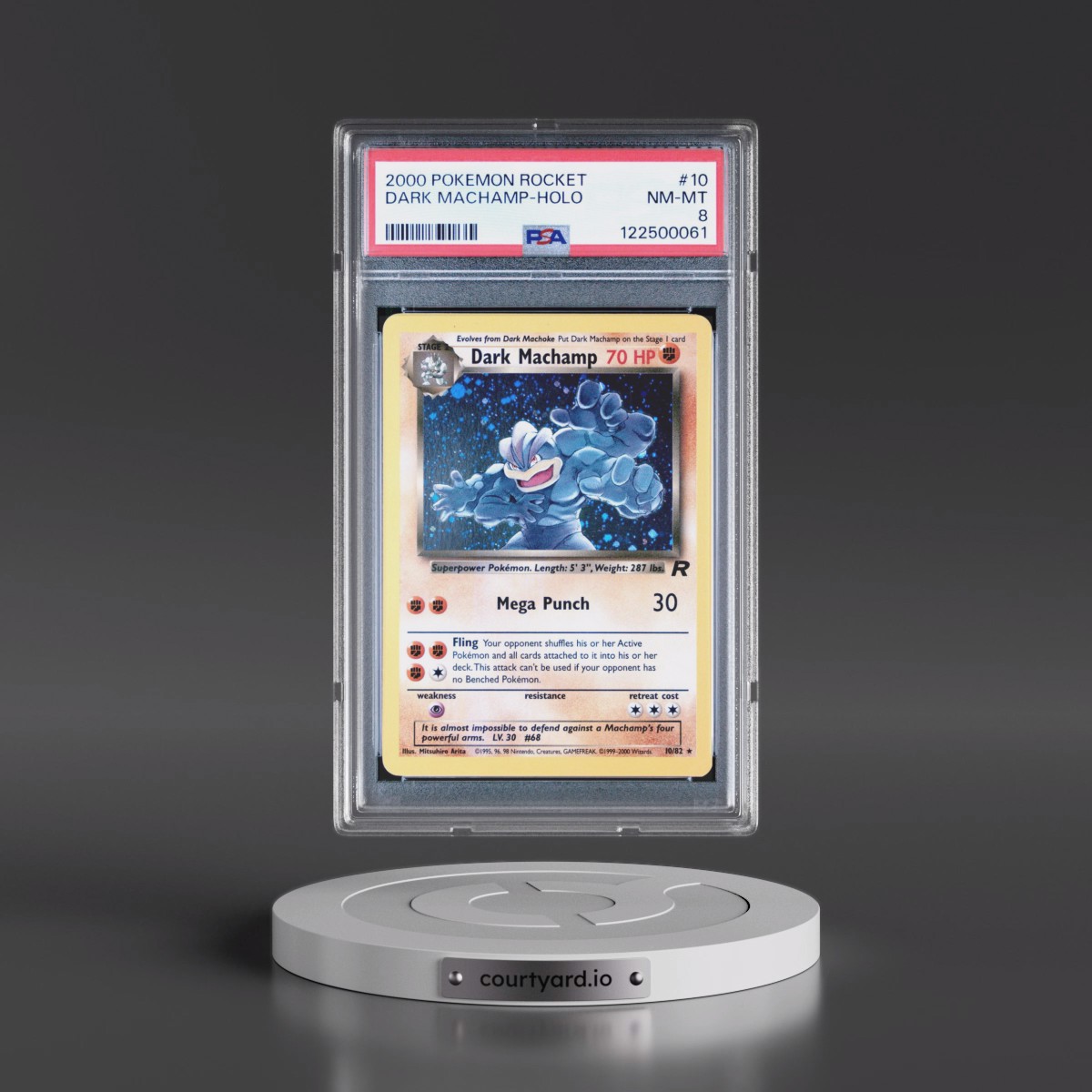 2000 Pokémon Rocket #10 Dark Machamp - Holo (PSA 8 NM-MT)