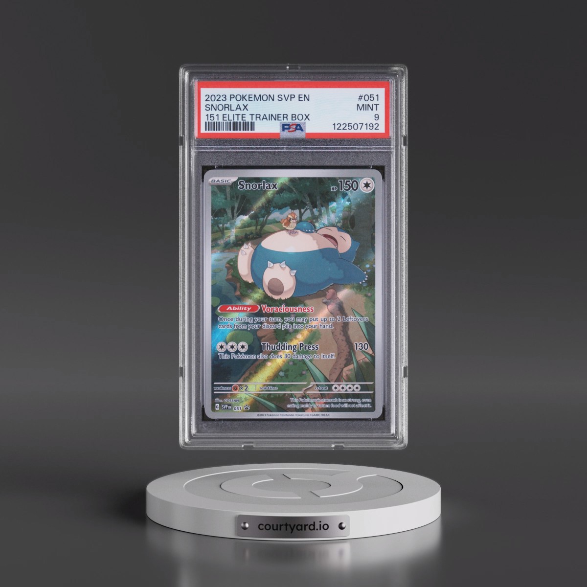 2023 Pokémon Svp EN-SV Black Star Promo #051 Snorlax - 151 Elite Trainer Box (PSA 9 MINT)