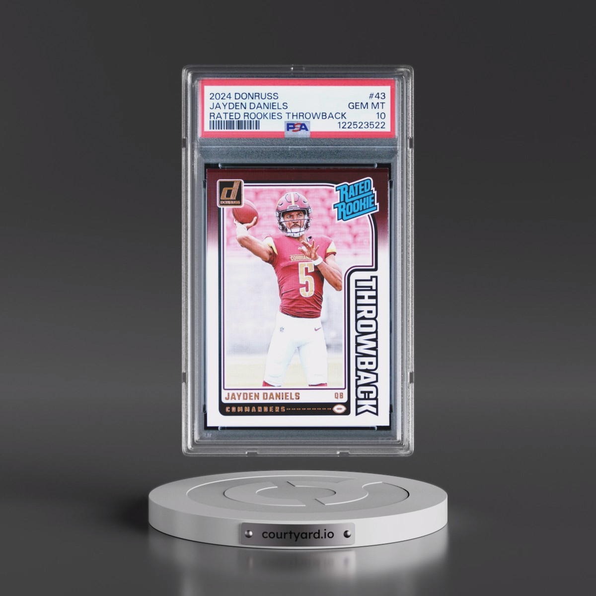 2024 Panini Donruss Rated Rookies Throwback #43 Jayden Daniels (PSA 10 GEM MINT)