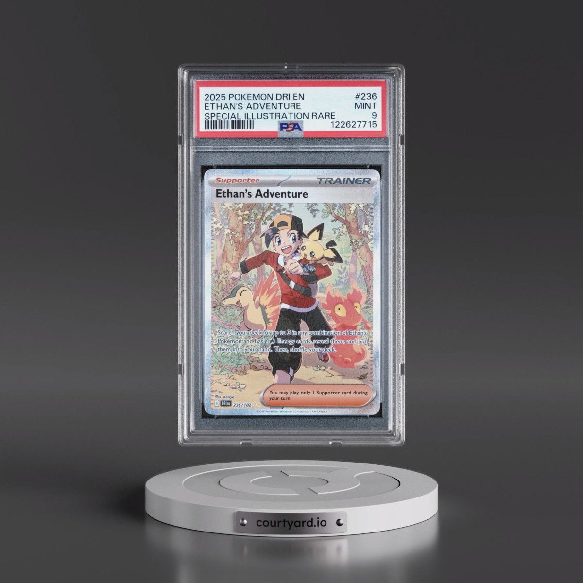 2025 Pokémon Dri EN-Destined Rivals #236 Ethan's Adventure - Special Illustration Rare (PSA 9 MINT)