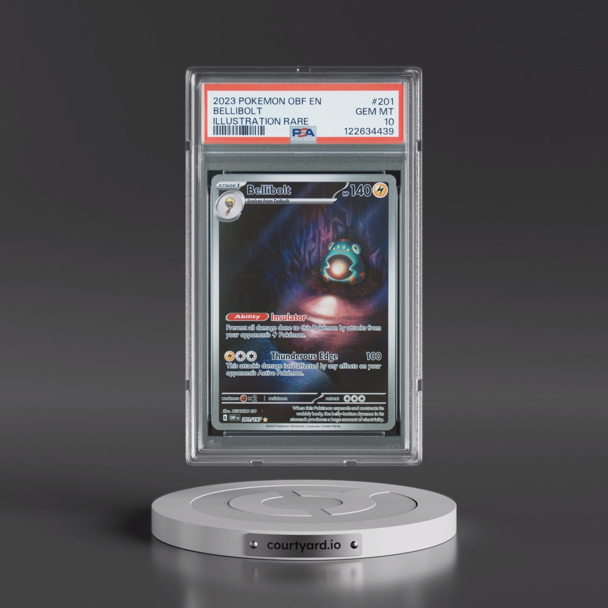 2023 Pokémon Obf EN-Obsidian Flames #201 Bellibolt - Illustration Rare (PSA 10 GEM MINT)