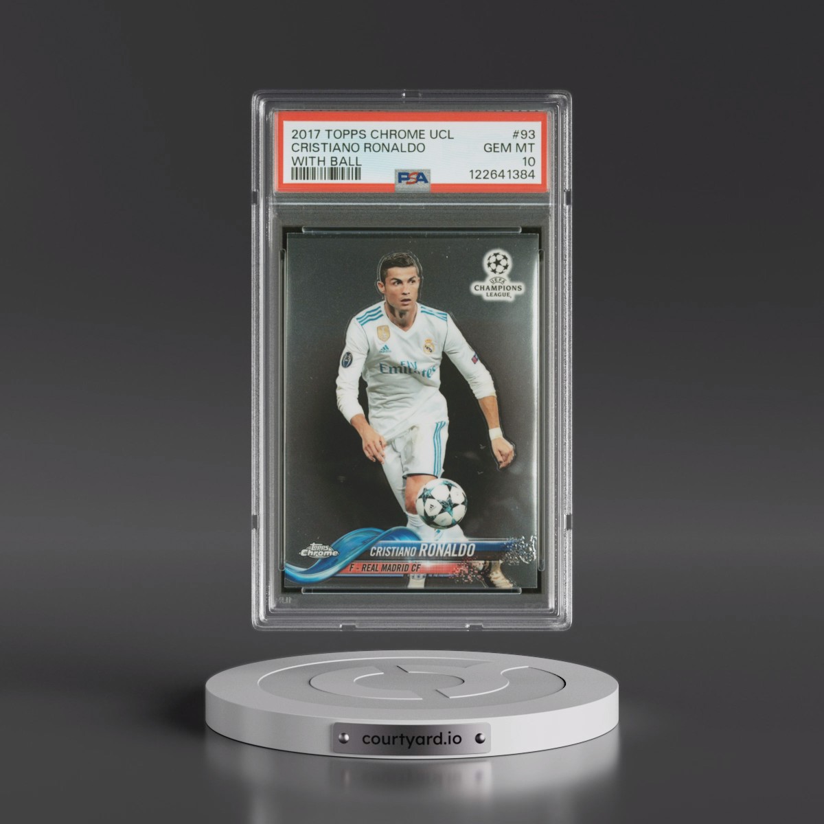 2017 Topps Chrome UEFA Champions League #93 Cristiano Ronaldo - With Ball (PSA 10 GEM MINT)