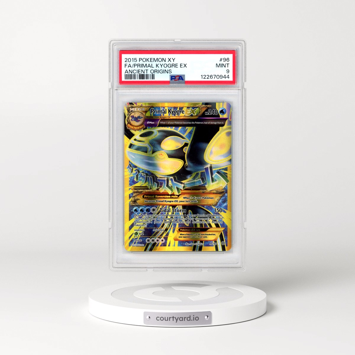 2015 Pokémon XY Ancient Origins #96 Primal Kyogre EX - Holo Full Art (PSA 9 MINT)