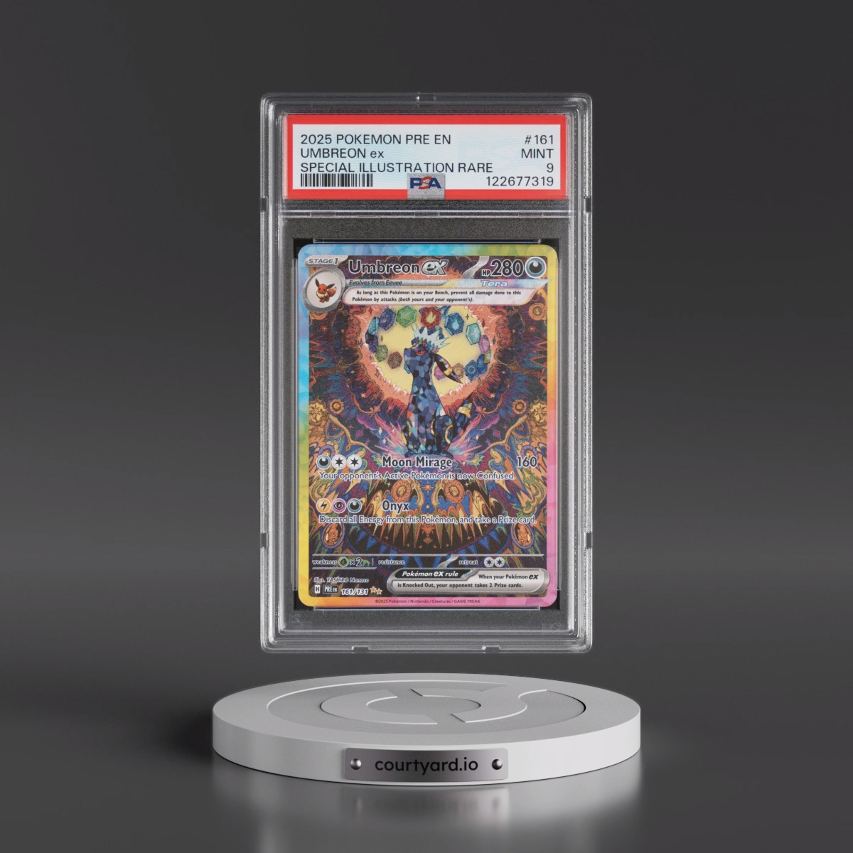 2025 Pokémon Pre EN-Prismatic Evolutions #161 Umbreon EX - Holo Special Illustration Rare (PSA 9 MINT)