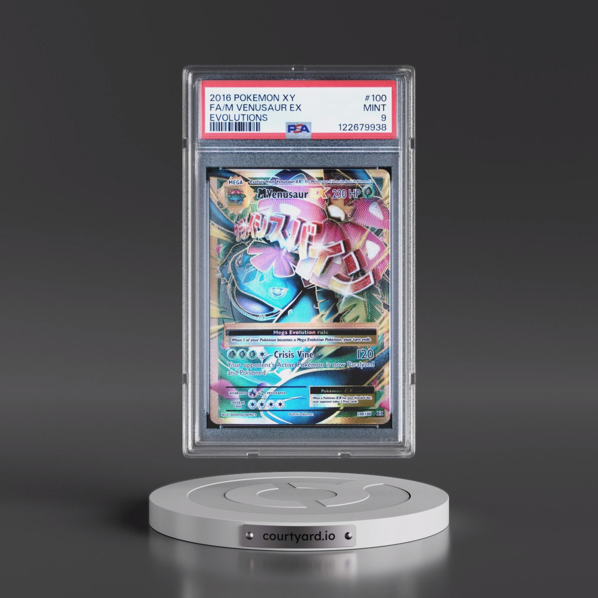 2016 Pokémon XY Evolutions #100 M Venusaur EX - Holo Full Art (PSA 9 MINT)