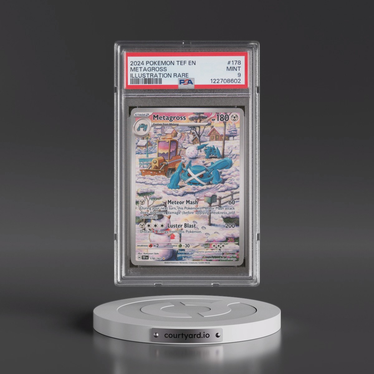 2024 Pokémon Tef EN-Temporal Forces #178 Metagross - Illustration Rare (PSA 9 MINT)