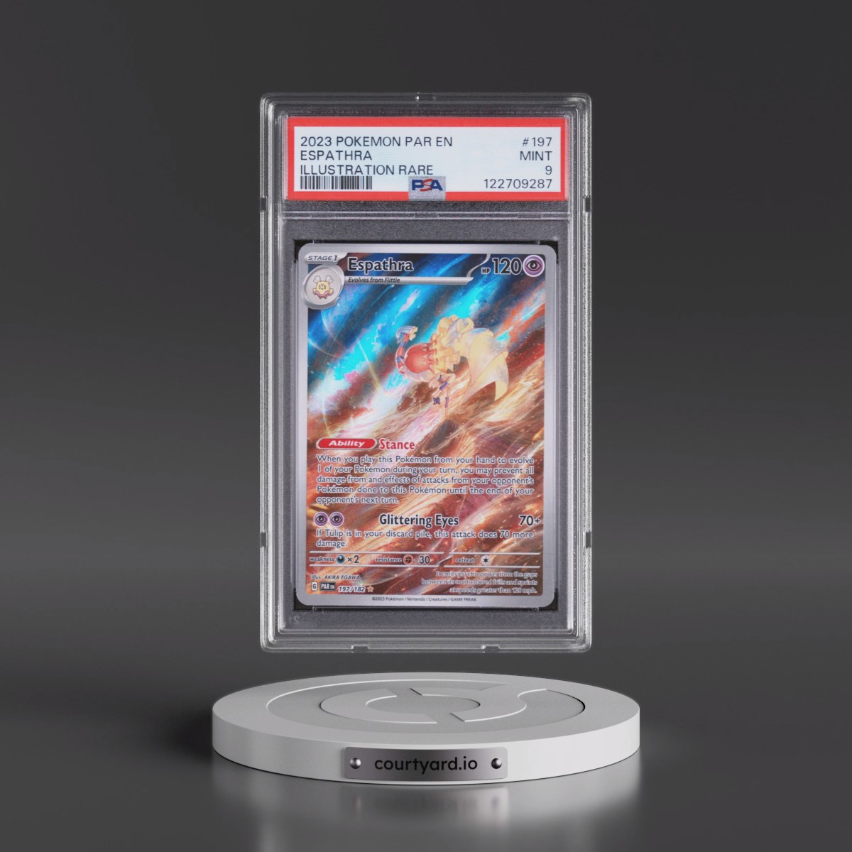 2023 Pokémon Par EN-Paradox Rift #197 Espathra - Illustration Rare (PSA 9 MINT)