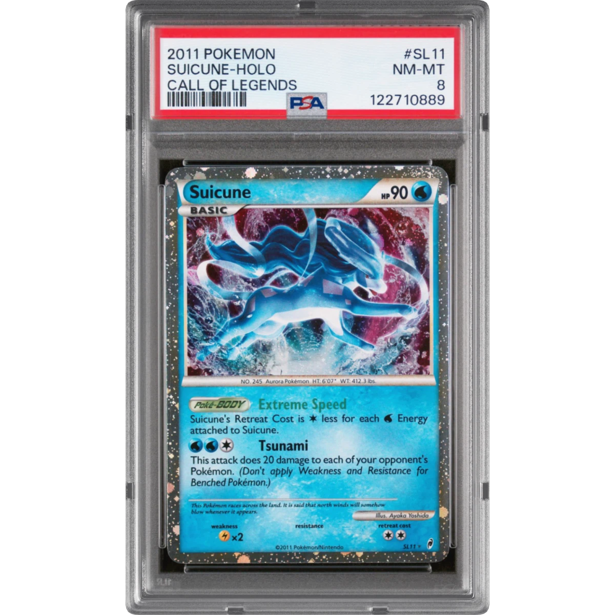 2011 Pokémon Call of Legends #SL11 Suicune - Holo (PSA 8 NM-MT)