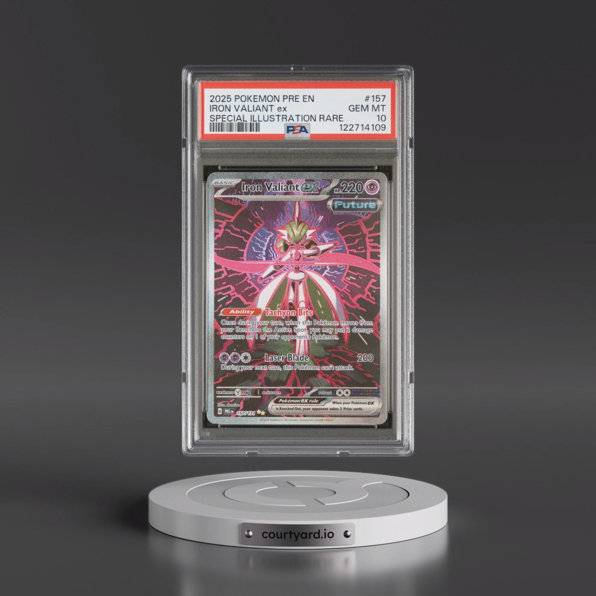 2025 Pokémon Pre EN-Prismatic Evolutions #157 Iron Valiant EX - Holo Special Illustration Rare (PSA 10 GEM MINT)
