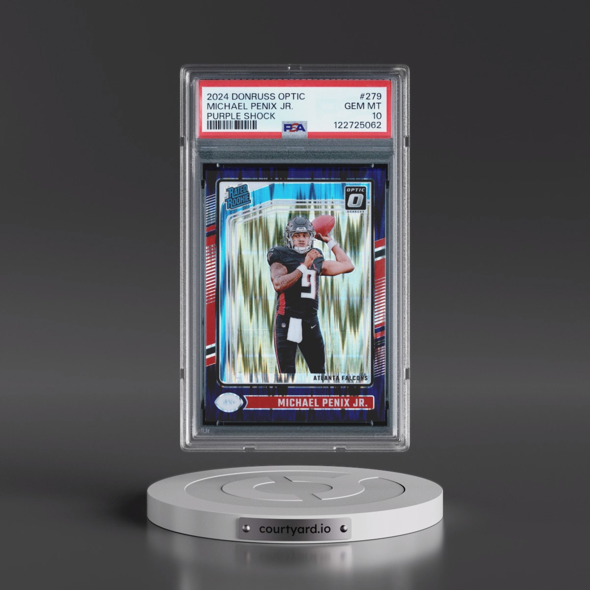 2024 Panini Donruss Optic #279 Michael Penix Jr. - Purple Shock (PSA 10 GEM MINT)