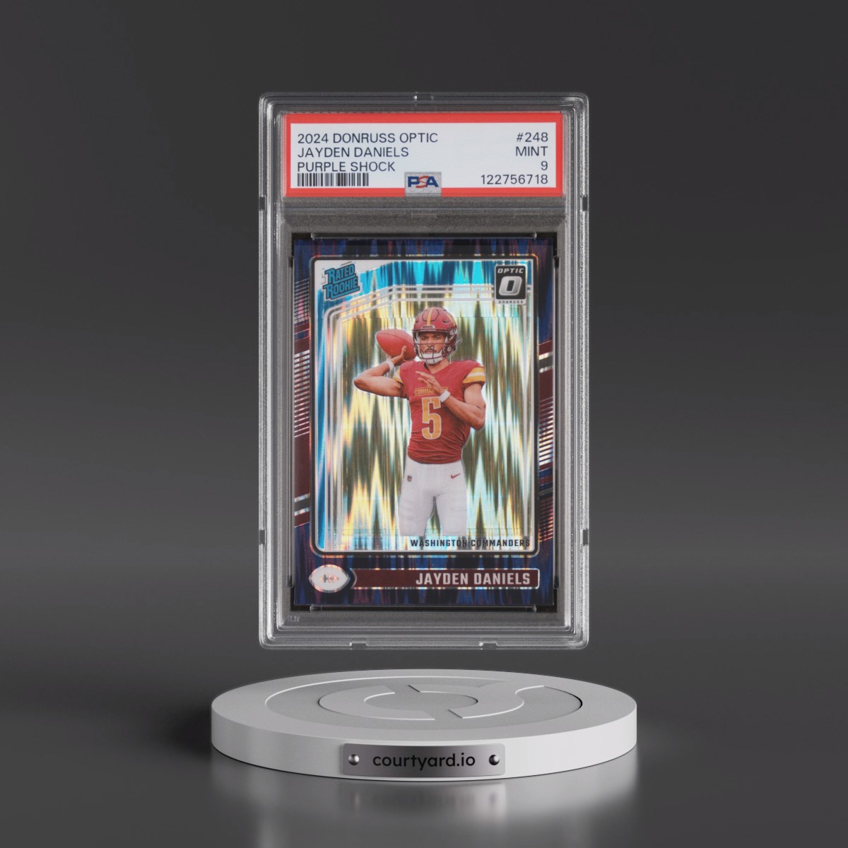 2024 Panini Donruss Optic #248 Jayden Daniels - Purple Shock (PSA 9 MINT)