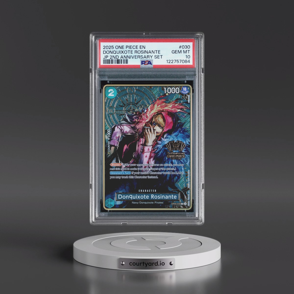 2025 One Piece Japanese 2nd Anniversary Set #030 Donquixote Rosinante (PSA 10 GEM MINT)