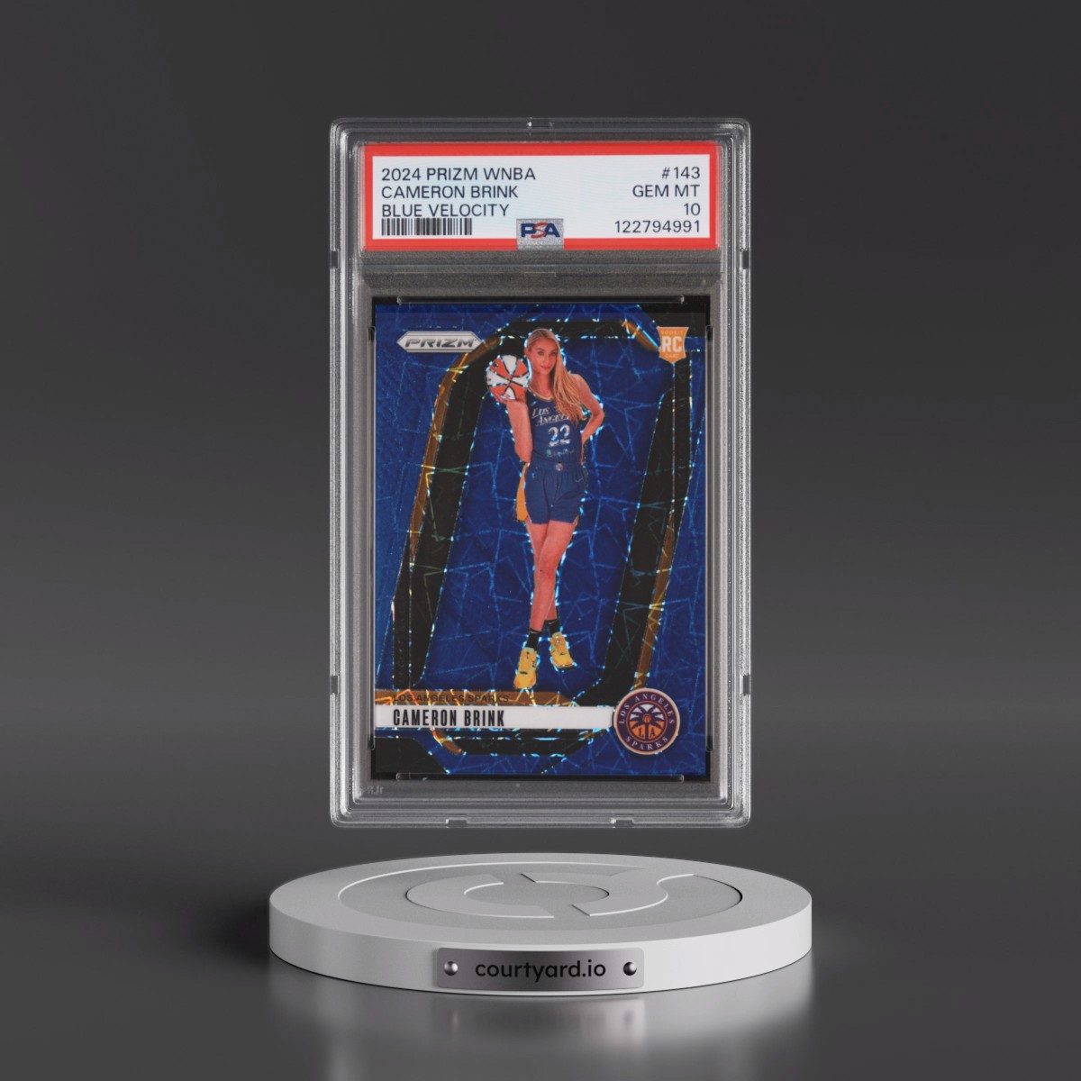 2024 Panini Prizm WNBA #143 Cameron Brink - Blue Velocity (PSA 10 GEM MINT)