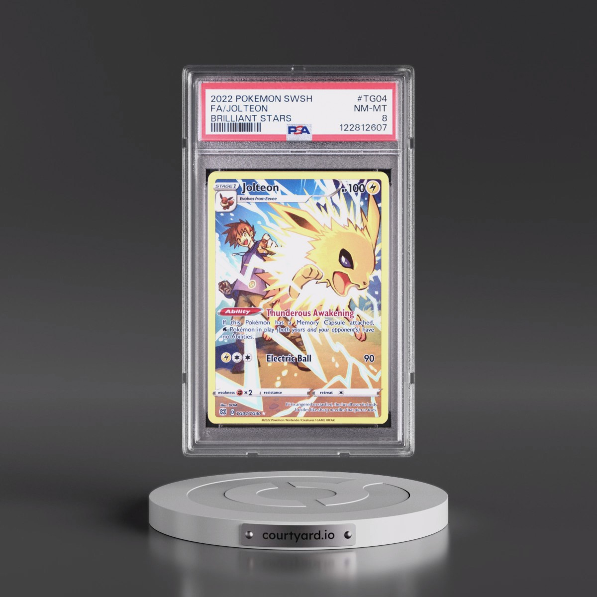 2022 Pokémon Sword & Shield Brilliant Stars #TG04 Jolteon - Full Art (PSA 8 NM-MT)