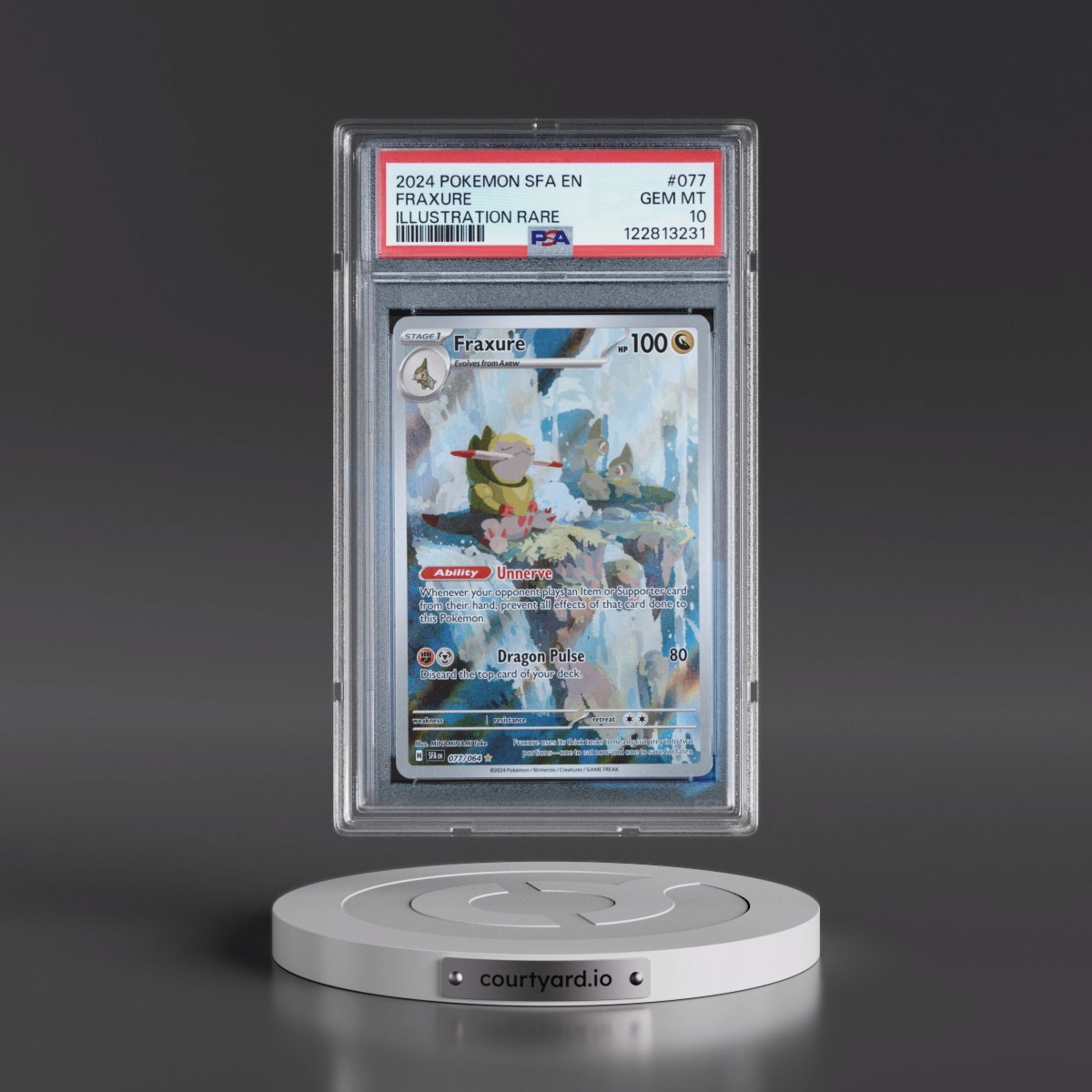 2024 Pokémon Sfa EN-Shrouded Fable #077 Fraxure - Illustration Rare (PSA 10 GEM MINT)