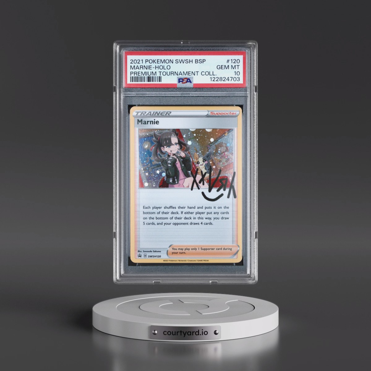 2021 Pokémon Swsh Black Star Promo #120 Marnie - Holo Marnie Premium Tournament Collection (PSA 10 GEM MINT)