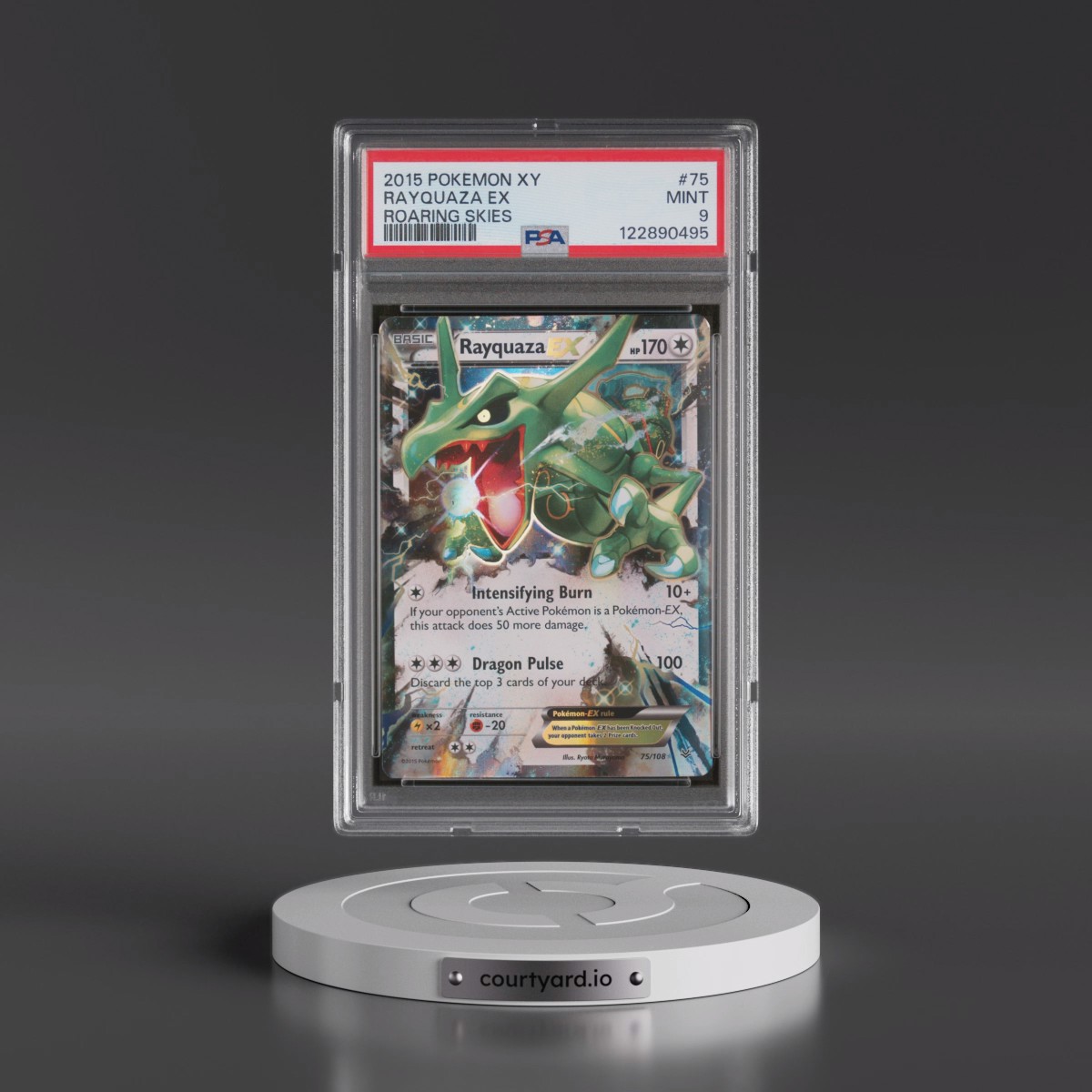 2015 Pokémon XY Roaring Skies #75 Rayquaza EX - Holo (PSA 9 MINT)