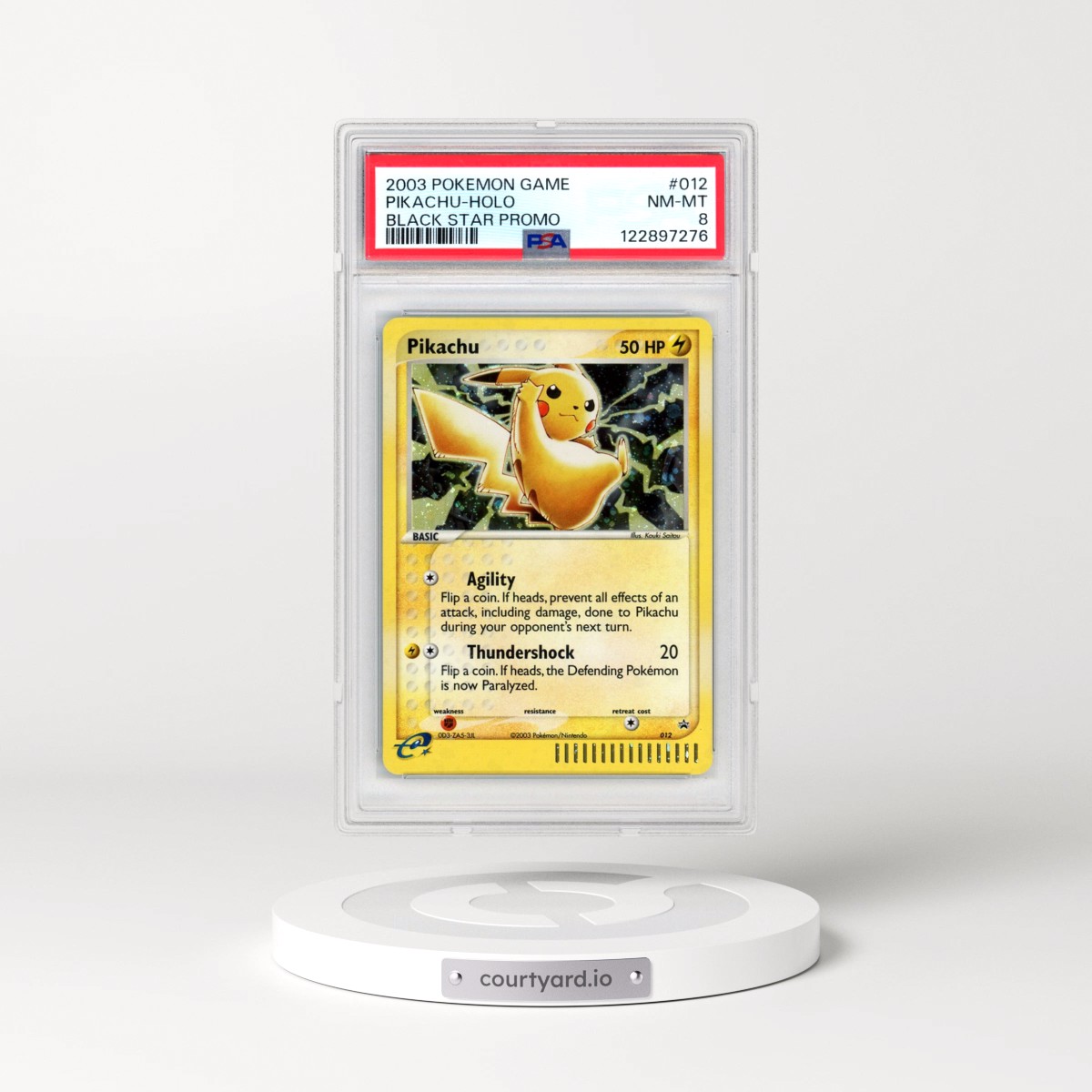 2003 Pokémon Black Star Promo #012 Pikachu - Holo (PSA 8 NM-MT)