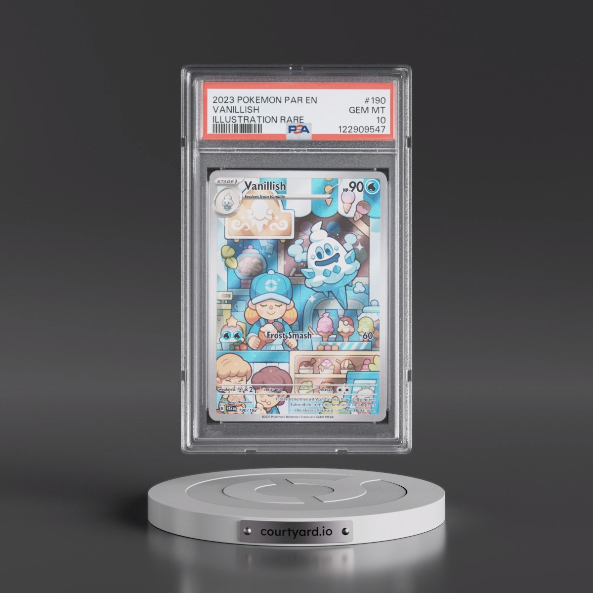 2023 Pokémon Par EN-Paradox Rift #190 Vanillish - Illustration Rare (PSA 10 GEM MINT)
