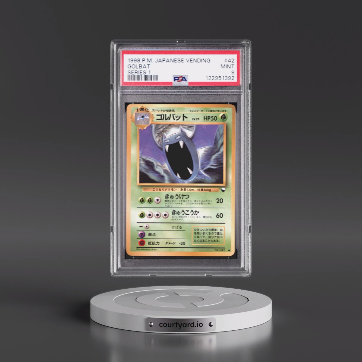 1998 Pokémon Vending #42 Golbat - Series 1 (PSA 9 MINT)