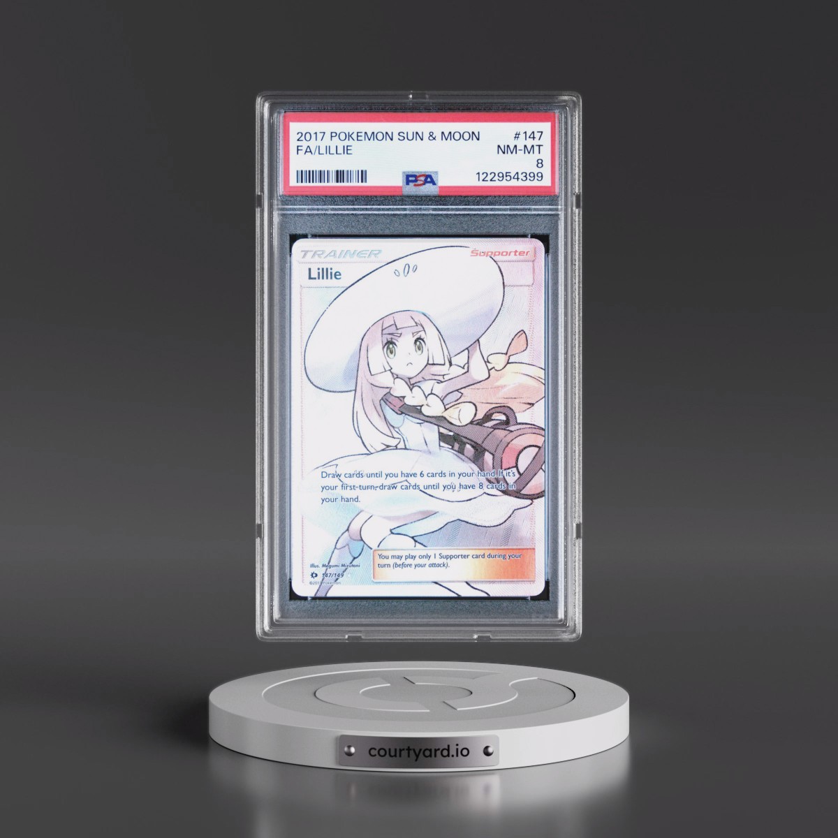 2017 Pokémon Sun & Moon #147 Lillie - Full Art (PSA 8 NM-MT)