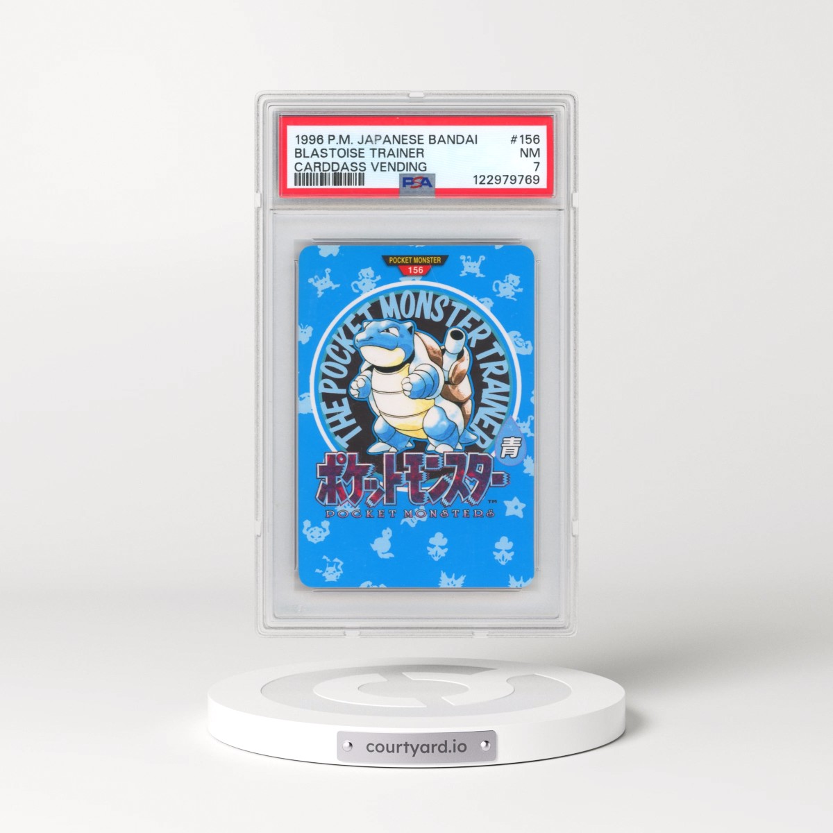 1996 Pokémon Bandai Carddass Vending #156 Blastoise Trainer (PSA 7 NM)