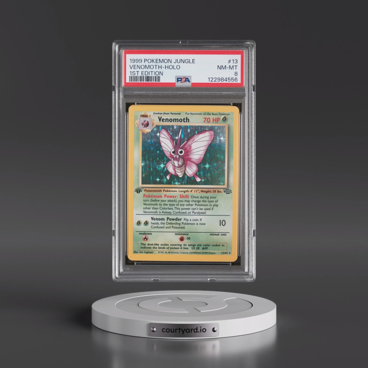 1999 Pokémon Jungle #13 Venomoth - 1st Edition Holo (PSA 8 NM-MT)