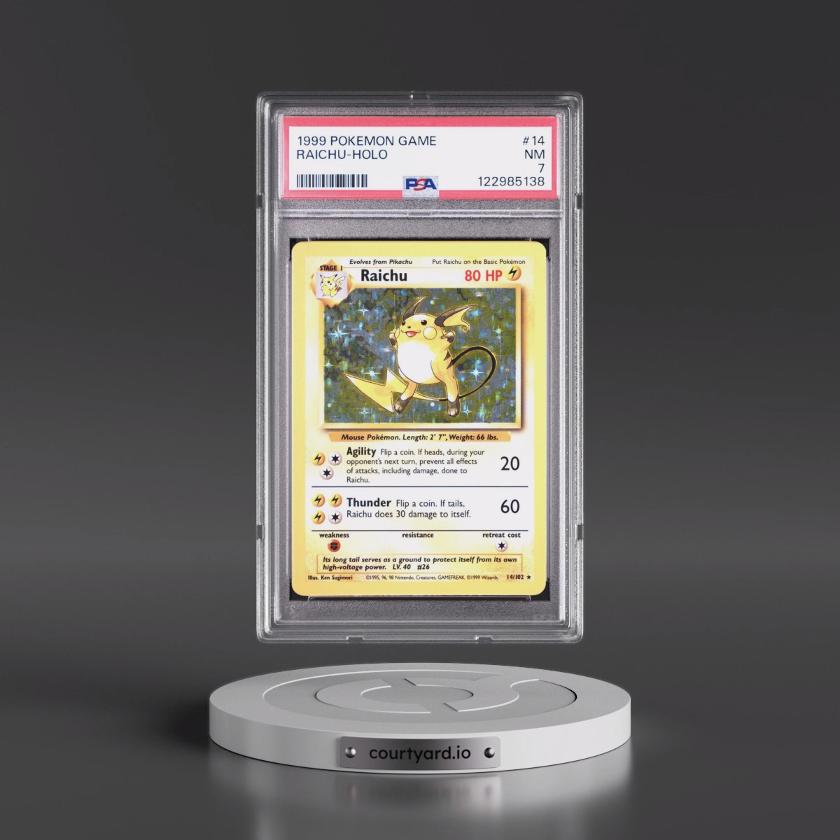 1999 Pokémon Game #14 Raichu - Holo (PSA 7 NM)