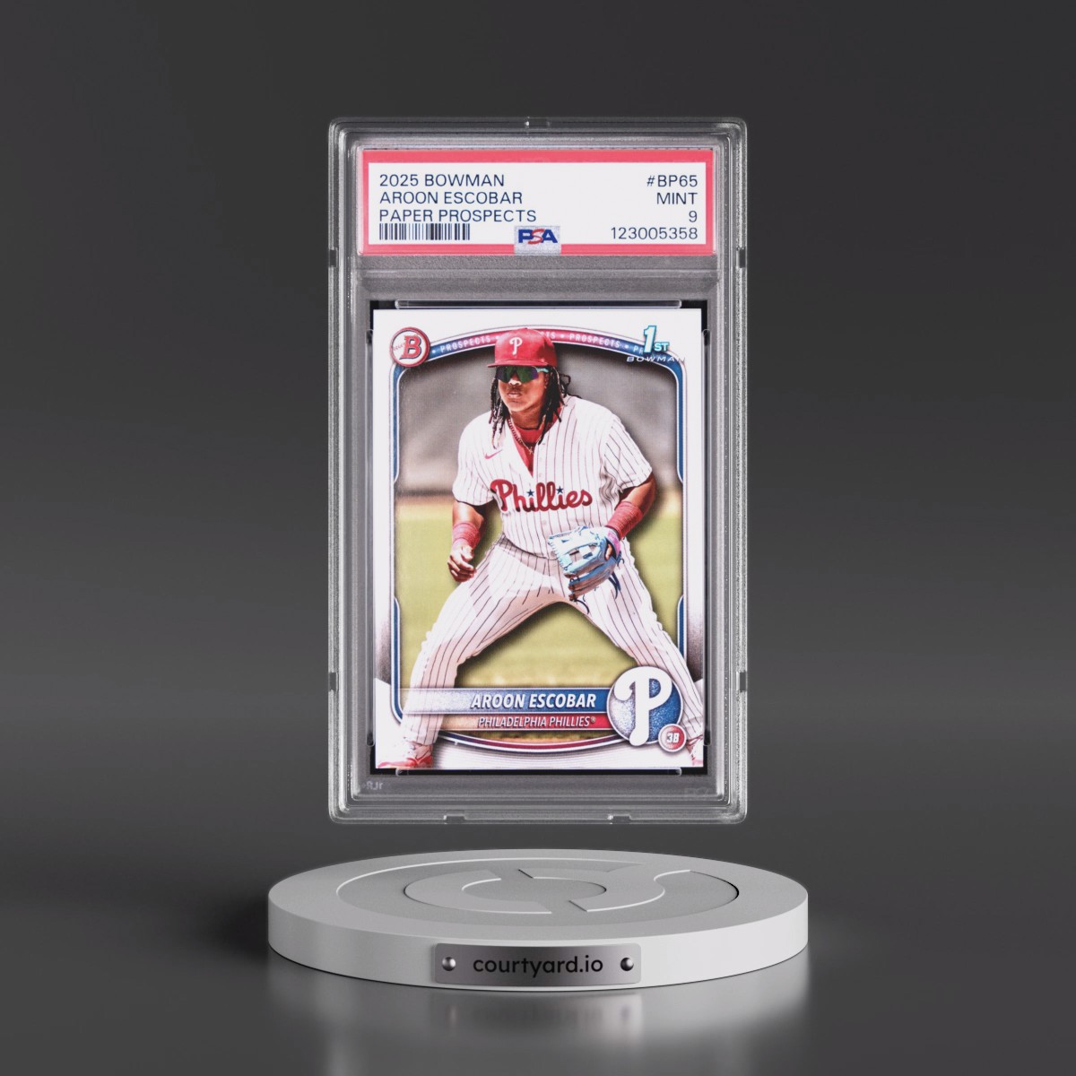 2025 Bowman Paper Prospects #BP65 Aroon Escobar (PSA 9 MINT)