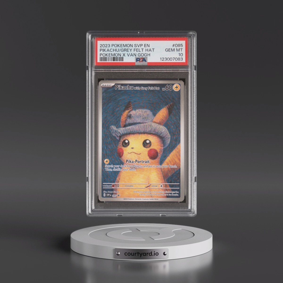 2023 Pokémon Svp EN-SV Black Star Promo #085 Pikachu With Grey Felt Hat - Pokemon X Van Gogh (PSA 10 GEM MINT)
