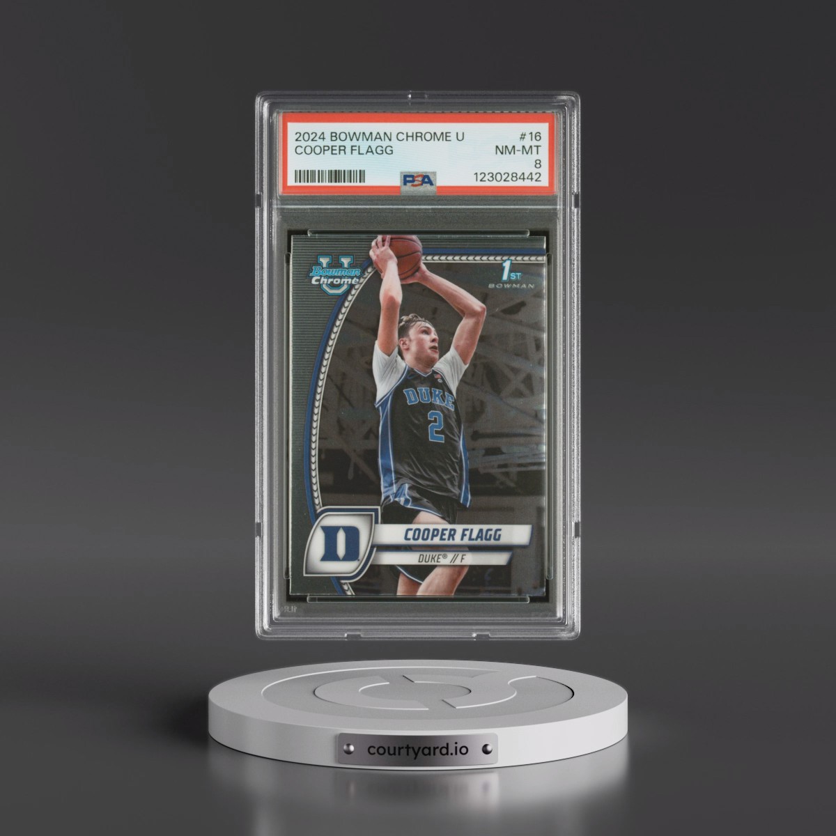 2024 Bowman Chrome University #16 Cooper Flagg (PSA 8 NM-MT)