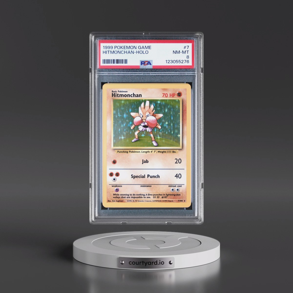 1999 Pokémon Game #7 Hitmonchan - Holo (PSA 8 NM-MT)
